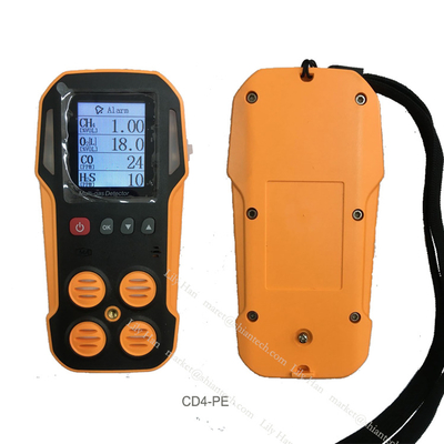 4 Portable Industrial Multi Gas Detector for O2 and CH4 Co H2S Combustible Gas 130 X 66X 30 (mm) &amp;amp; 450g